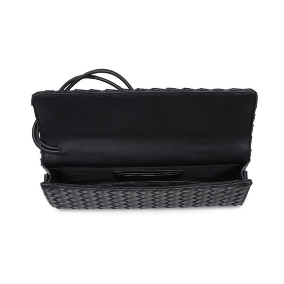 Elegant Black Woven Clutch